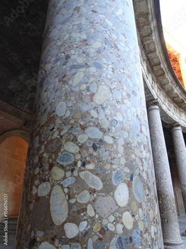 [Spain] Pillars in Courtyard of the Palace of Charles V (The Alhambra, Granada)