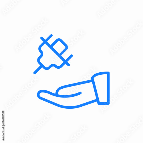 hand unplugging icon sign vector
