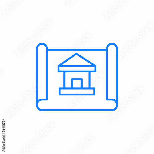 house blueprint icon sign vector
