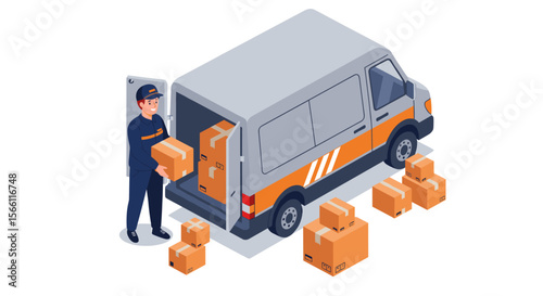 Delivery service vector illustration for shipping and logistics design in flat style
