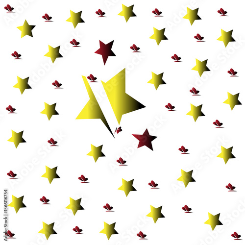 Seamless Pattern of Colorful Stars and Hearts – Cute Vector Design