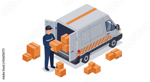 Delivery service concept vector illustration for logistics and transportation design in flat style