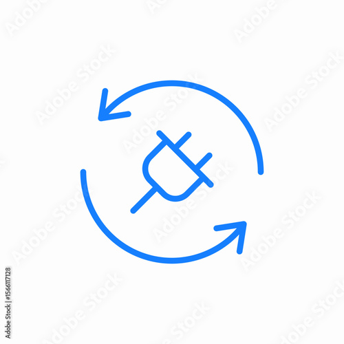 plug cycle icon sign vector