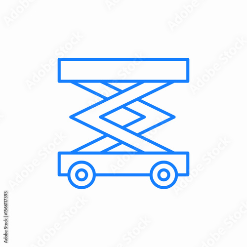 scissor lift icon sign vector