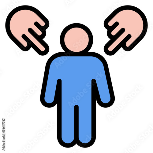 Prejudice icon vector image. Can be used for Bullying in Society.