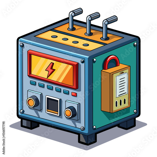 vector illustration of an electric car