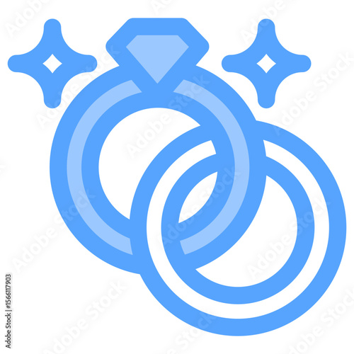 Rings   Flat Blue Icon