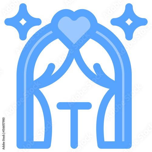 Wedding Arch   Flat Blue Icon