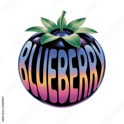 Colorful blueberry graphic design featuring vivid colors and a unique style showcasing a fruity theme