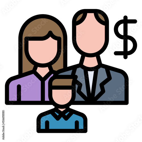 Family Wealth icon vector image. Can be used for Inheritance.