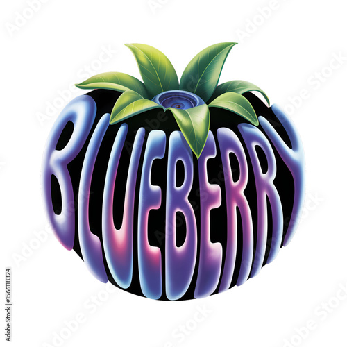 Colorful blueberry graphic design featuring vivid colors and a unique style showcasing a fruity theme