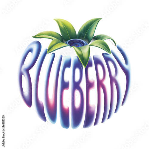 Colorful blueberry graphic design featuring vivid colors and a unique style showcasing a fruity theme