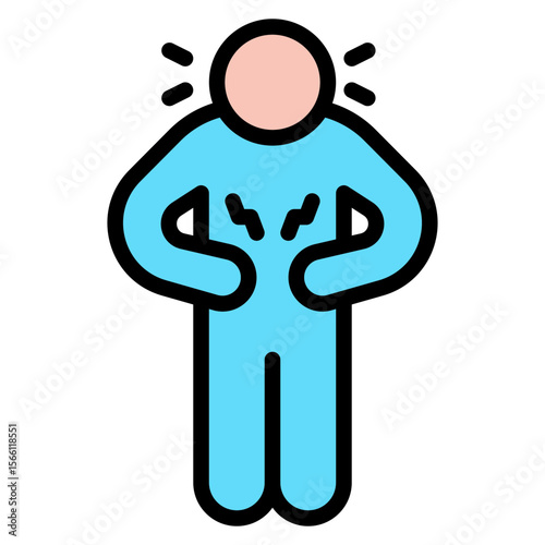 Abdominal Pain icon vector image. Can be used for Allergy Symptoms.