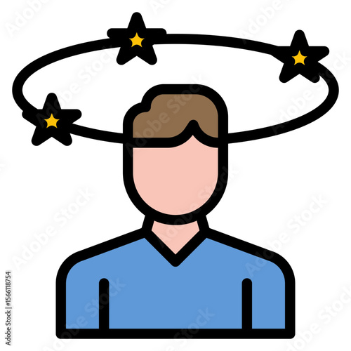 Dizziness icon vector image. Can be used for Allergy Symptoms.
