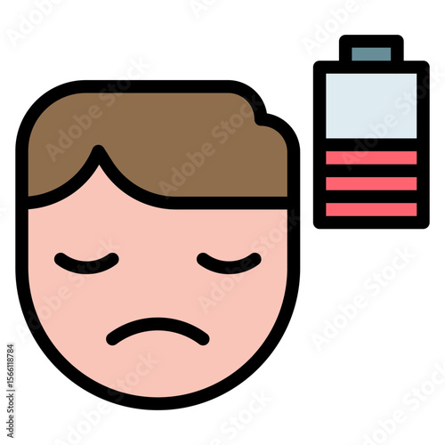 Fatigue icon vector image. Can be used for Allergy Symptoms.