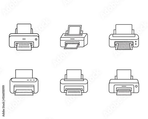 set of printer icon vector illustration