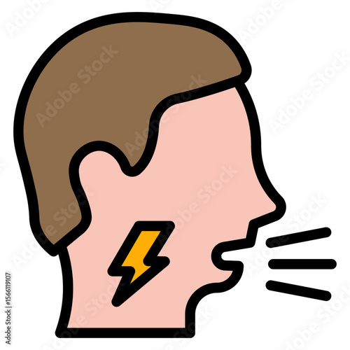 Wheezing icon vector image. Can be used for Allergy Symptoms.