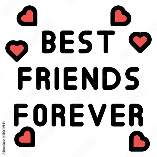 Best Friends Forever icon vector image. Can be used for Social Relationship.