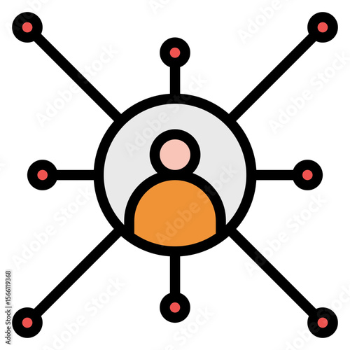 Connection Points icon vector image. Can be used for Social Relationship.