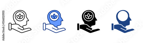 Mindfulness icon sheet multiple style collection