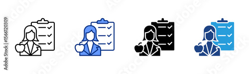 Nutritionist icon sheet multiple style collection