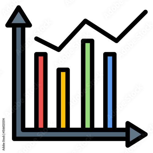 Bar Chart icon vector image. Can be used for Market Research.