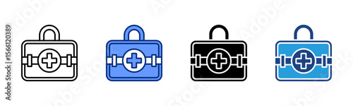 First Aid icon sheet multiple style collection