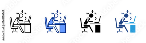Work Stress icon sheet multiple style collection