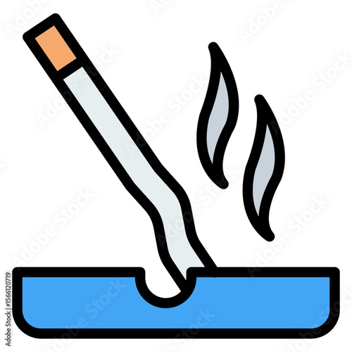 Extinguished Cigarette icon vector image. Can be used for Smoking.