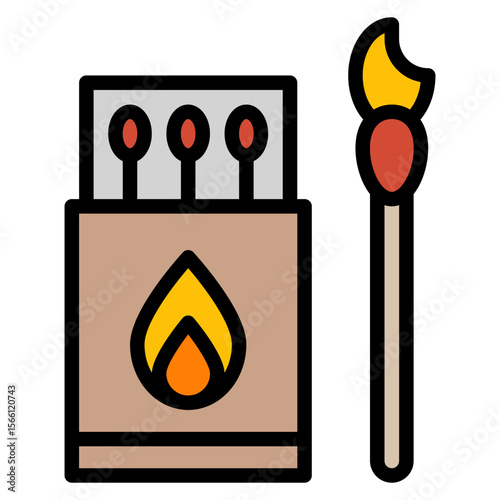 Match icon vector image. Can be used for Smoking.