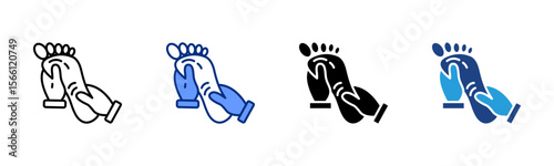 Reflexology icon sheet multiple style collection
