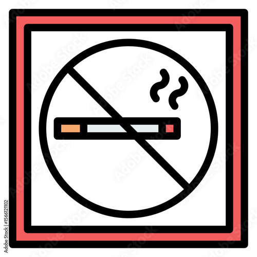 Smoking Prohibited icon vector image. Can be used for Smoking.