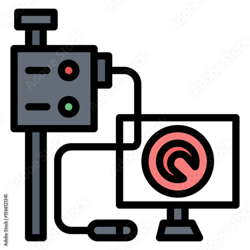 Colonoscopy icon vector image. Can be used for Medical Tests.