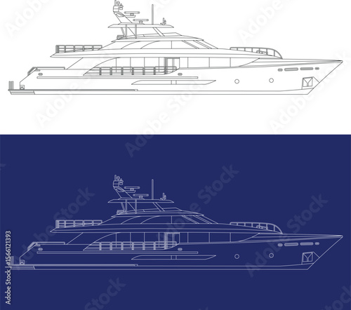 Yacht line drawing