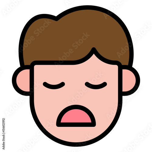 Bored icon vector image. Can be used for Human Emotions.