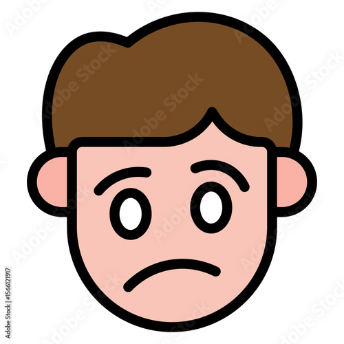 Confused icon vector image. Can be used for Human Emotions.