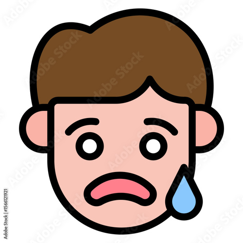 Cry icon vector image. Can be used for Human Emotions.
