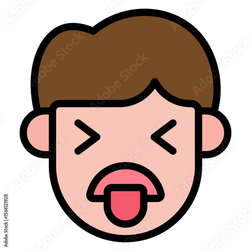 Disgusted icon vector image. Can be used for Human Emotions.