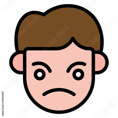 Determined icon vector image. Can be used for Human Emotions.