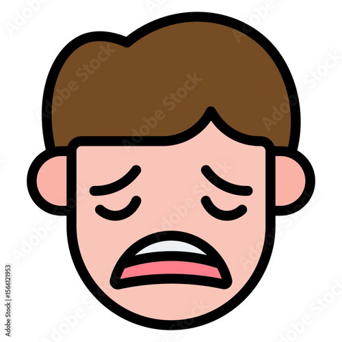 Disappointed icon vector image. Can be used for Human Emotions.
