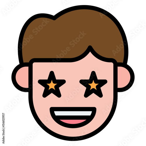 Excited icon vector image. Can be used for Human Emotions.