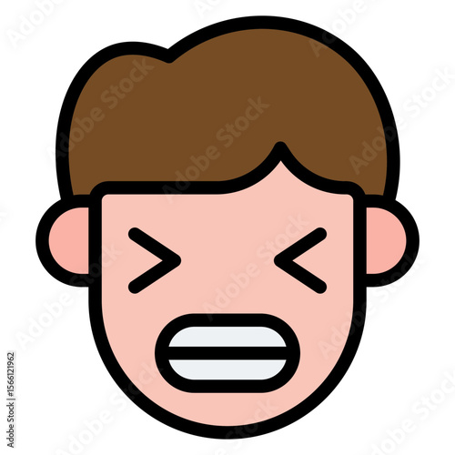 Frustrated icon vector image. Can be used for Human Emotions.