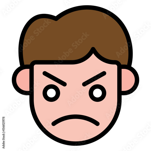 Grumpy icon vector image. Can be used for Human Emotions.
