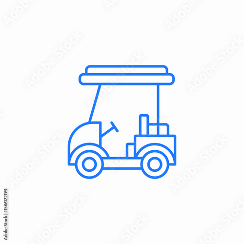 blue golf cart icon sign vector