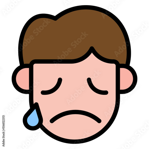 Sad icon vector image. Can be used for Human Emotions.