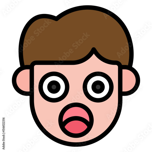 Shocked icon vector image. Can be used for Human Emotions.