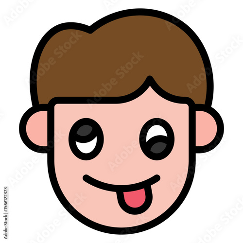 Silly icon vector image. Can be used for Human Emotions.