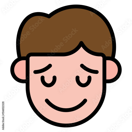 Relieved icon vector image. Can be used for Human Emotions.