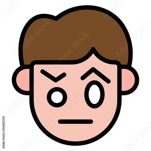 Skeptical icon vector image. Can be used for Human Emotions.