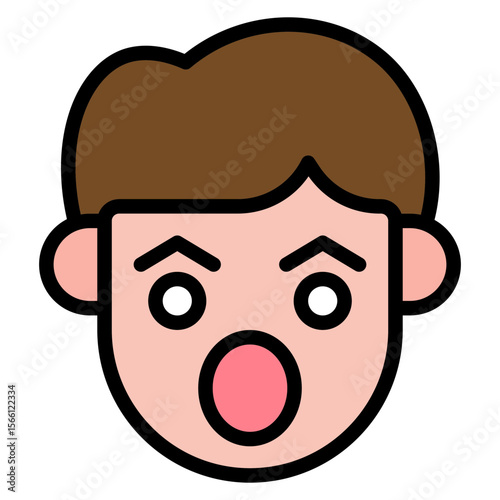 Surprised icon vector image. Can be used for Human Emotions.